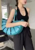 The Coquille Vegan Leather Shoulder Bag Blue