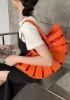 The Coquille Vegan Leather Shoulder Bag Orange