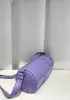 Mia Woven Leather Cylinder Shoulder Bag Purple