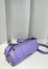 Mia Woven Leather Cylinder Shoulder Bag Purple