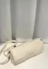 Mia Woven Leather Cylinder Shoulder Bag White
