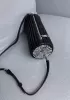 Adrienne Pleated Bracelet Leather Pouch Silver Black