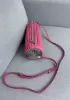 Adrienne Pleated Bracelet Leather Pouch Silver Pink