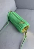 Adrienne Pleated Bracelet Leather Pouch Gold Green