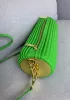 Adrienne Pleated Bracelet Leather Pouch Gold Parakeet Green