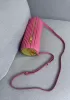 Adrienne Pleated Bracelet Leather Pouch Gold Pink