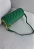 Adrienne Pleated Bracelet Leather Pouch Gold Racing Green