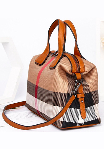 Christi Canvas Leather Medium Bag Camel