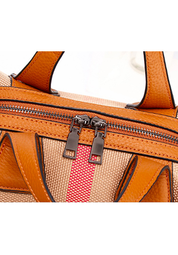 Christi Canvas Leather Medium Bag Camel