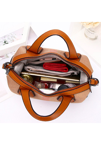 Christi Canvas Leather Medium Bag Camel