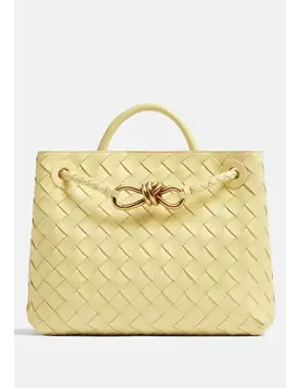 Allegria Woven Large Leather Shoulder Bag Yellow