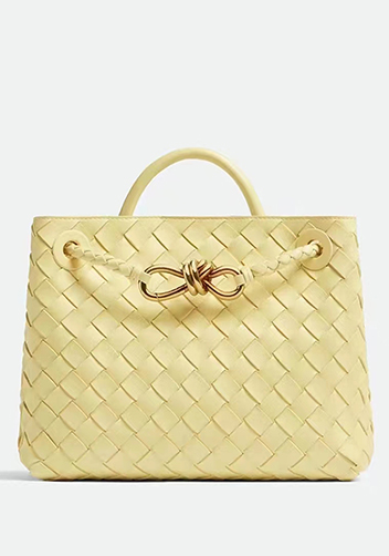 Allegria Woven Large Leather Shoulder Bag Yellow