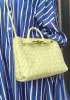 Allegria Woven Large Leather Shoulder Bag Yellow