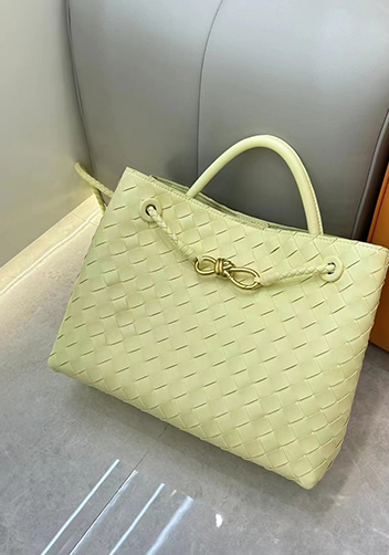Allegria Woven Large Leather Shoulder Bag Yellow