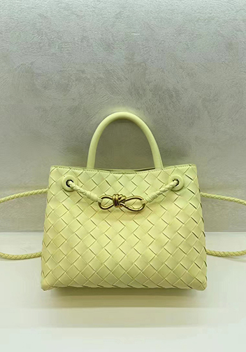 Allegria Woven Large Leather Shoulder Bag Yellow
