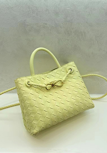 Allegria Woven Large Leather Shoulder Bag Yellow