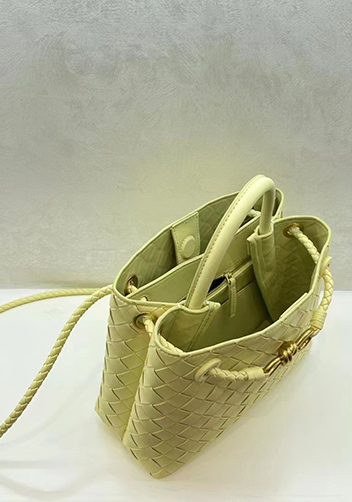 Allegria Woven Large Leather Shoulder Bag Yellow