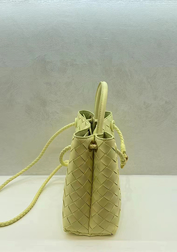 Allegria Woven Large Leather Shoulder Bag Yellow