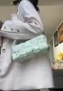 Mia Woven Pleated Leather Medium Shoulder Bag Cream