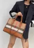 Louisa Canvas Leather Medium Shopping Tote Brown