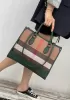 Louisa Canvas Leather Medium Shopping Tote Green