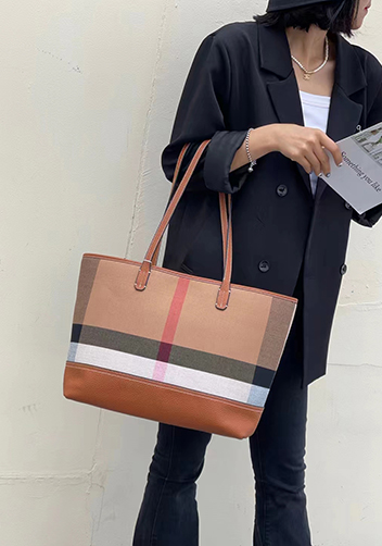 Louisa Canvas Leather Tote Brown