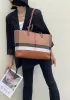 Louisa Canvas Leather Tote Brown