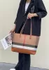 Louisa Canvas Leather Tote Brown