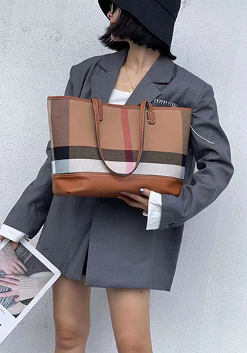 Louisa Canvas Leather Tote Brown