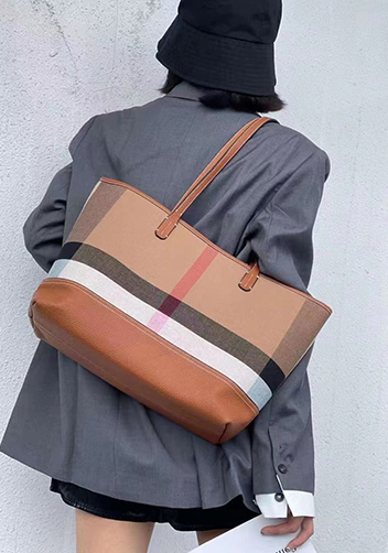 Louisa Canvas Leather Tote Brown