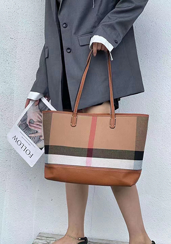 Louisa Canvas Leather Tote Brown