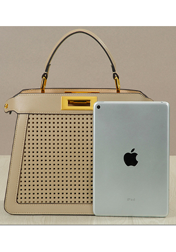 Carrie Perforated Leather Bag Beige