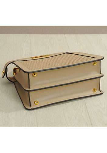 Carrie Perforated Leather Bag Beige
