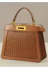 Carrie Perforated Leather Bag Camel