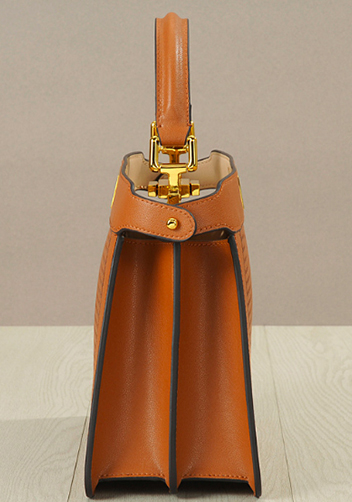 Carrie Perforated Leather Bag Camel