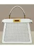 Carrie Perforated Leather Bag White