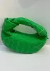 Dina Mini Knotted Intrecciato Leather Tote Chain Parrot Green