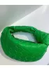 Dina Mini Knotted Intrecciato Leather Tote Chain Parrot Green