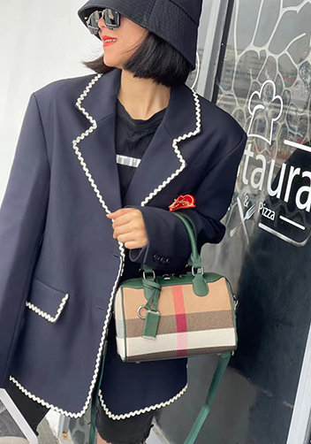 Darling Canvas Leather Boston Bag Green