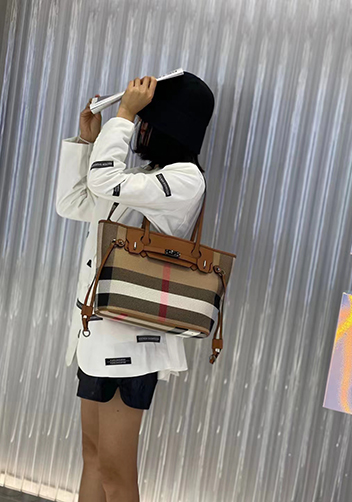 Darling Canvas Leather Tote Bag Brown