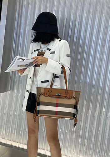 Darling Canvas Leather Tote Bag Brown