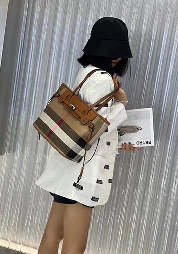Darling Canvas Leather Tote Bag Brown