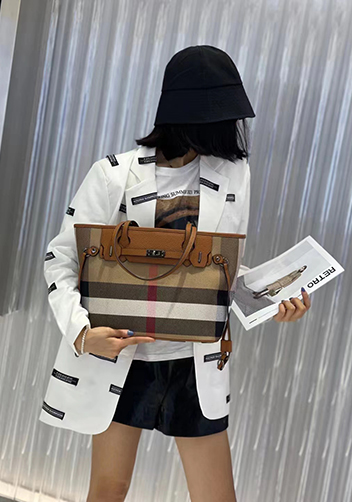 Darling Canvas Leather Tote Bag Brown