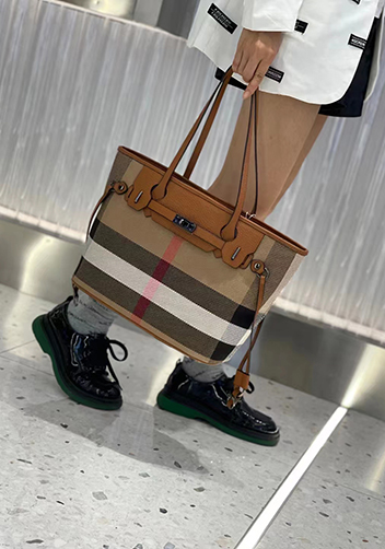 Darling Canvas Leather Tote Bag Brown