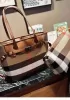 Darling Canvas Leather Tote Bag Brown