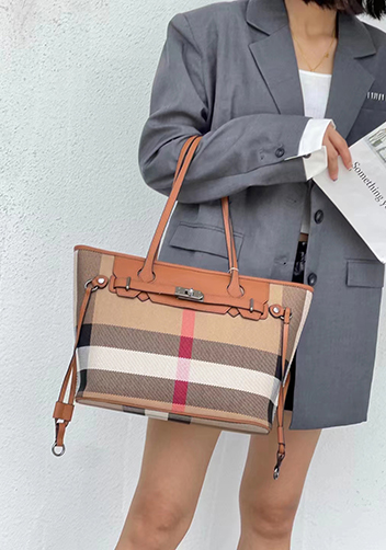 Darling Canvas Leather Tote Bag Brown