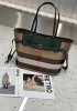 Darling Canvas Leather Tote Bag Green
