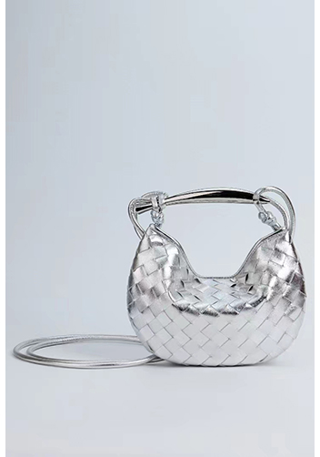 The Fish Handle Mini Bag Silver With Silver Handle