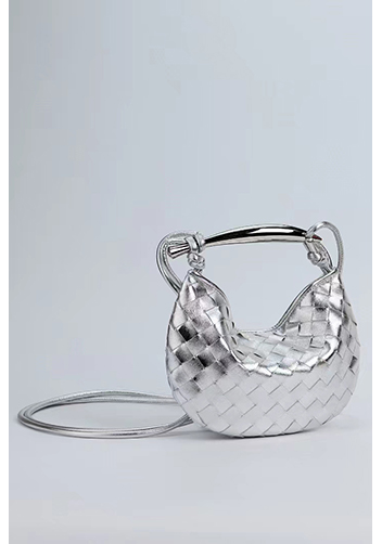 The Fish Handle Mini Bag Silver With Silver Handle