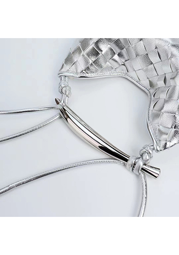 The Fish Handle Mini Bag Silver With Silver Handle